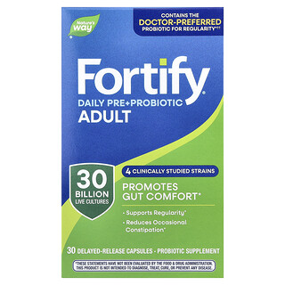 Nature's Way, Fortify®, Daily Pre + Probiotic, Adult, 30 Delayed-Release Capsules
