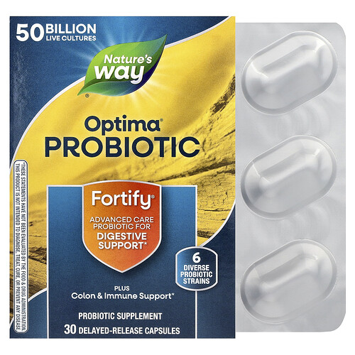Nature's Way, Fortify®, Suplemento probiótico Optima®, 30 cápsulas de liberación retardada