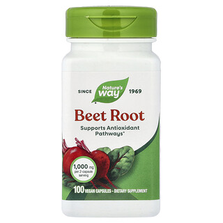 Nature's Way, Rødbede, 100 veganske kapsler (0,5 g pr. kapsel)