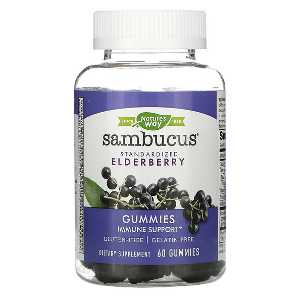 Sambucus Standardized Elderberry Gummies with Vitamin C and Zinc, 60 Gummies