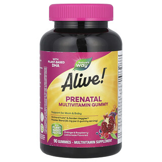 ناتشرز واي‏, متعدد فيتامينات لمرحلة ما قبل الولادة في شكل أقراص للمضغ من Alive!®‎، بنكهة البرتقال وتوت العليق وعصير الليمون، 90 قرصًا للمضغ