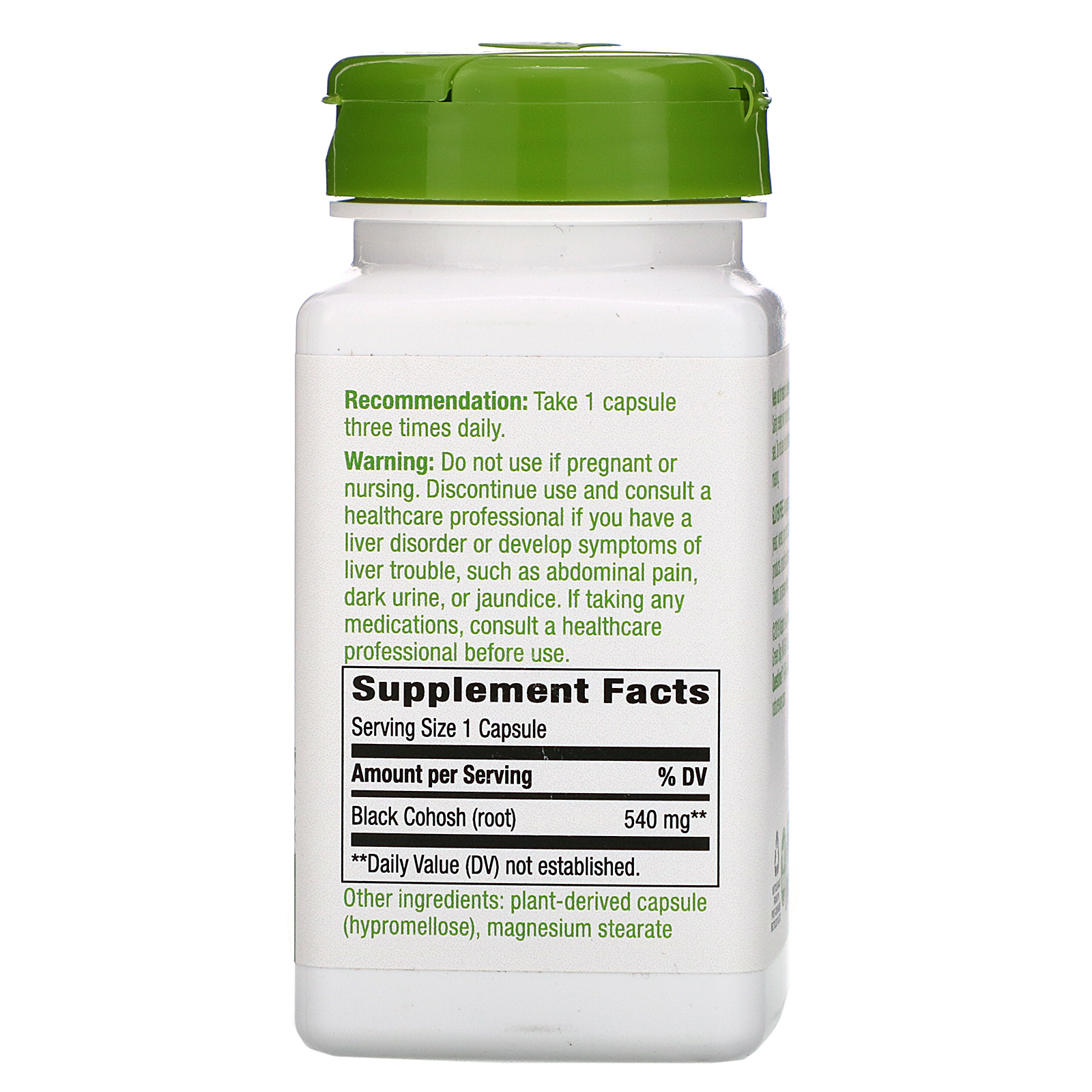 Nature's Way, Black Cohosh Root, 540 mg, 100 Vegan Capsules iHerb