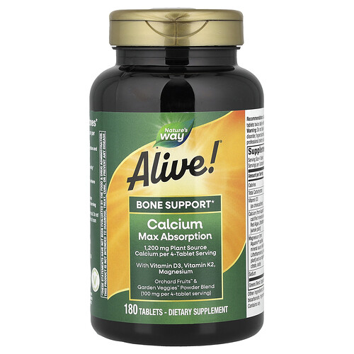 Nature's Way, Alive! Calcium, maximale Absorption, 180 Tabletten