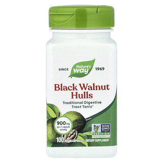 Nature's Way, Cáscaras de nuez negra, 100 cápsulas veganas (450 mg por cápsula)