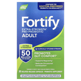 ناتشرز واي‏, Fortify®، بريبيوتيك وبروبيوتيك، للبالغين، 30 كبسولة متأخرة الإطلاق