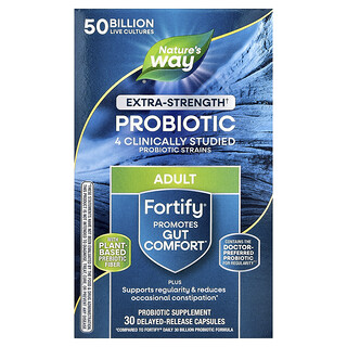 Nature's Way, Forsterket®, Probiotisk, Voksen, Ekstra styrke, 50 Milliarder, 30 kapsler med forsinket frigjøring