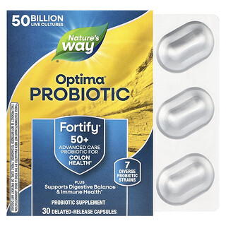 Nature's Way, Probiotique Optima®, Fortify® 50+, 50 milliards d'UFC, 30 capsules à libération retardée
