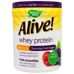 Nature's Way, Alive! Whey Protein, Berry Creme Flavored , 13.7 oz (390 g)