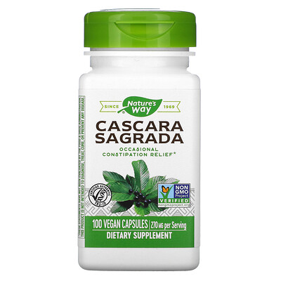 Nature's Way Cascara Sagrada, 270 mg, 100 Vegan Capsules