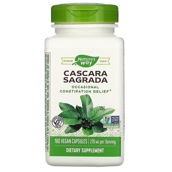 Nature's Way, Cascara Sagrada, 270 mg, 180 Vegan Capsules