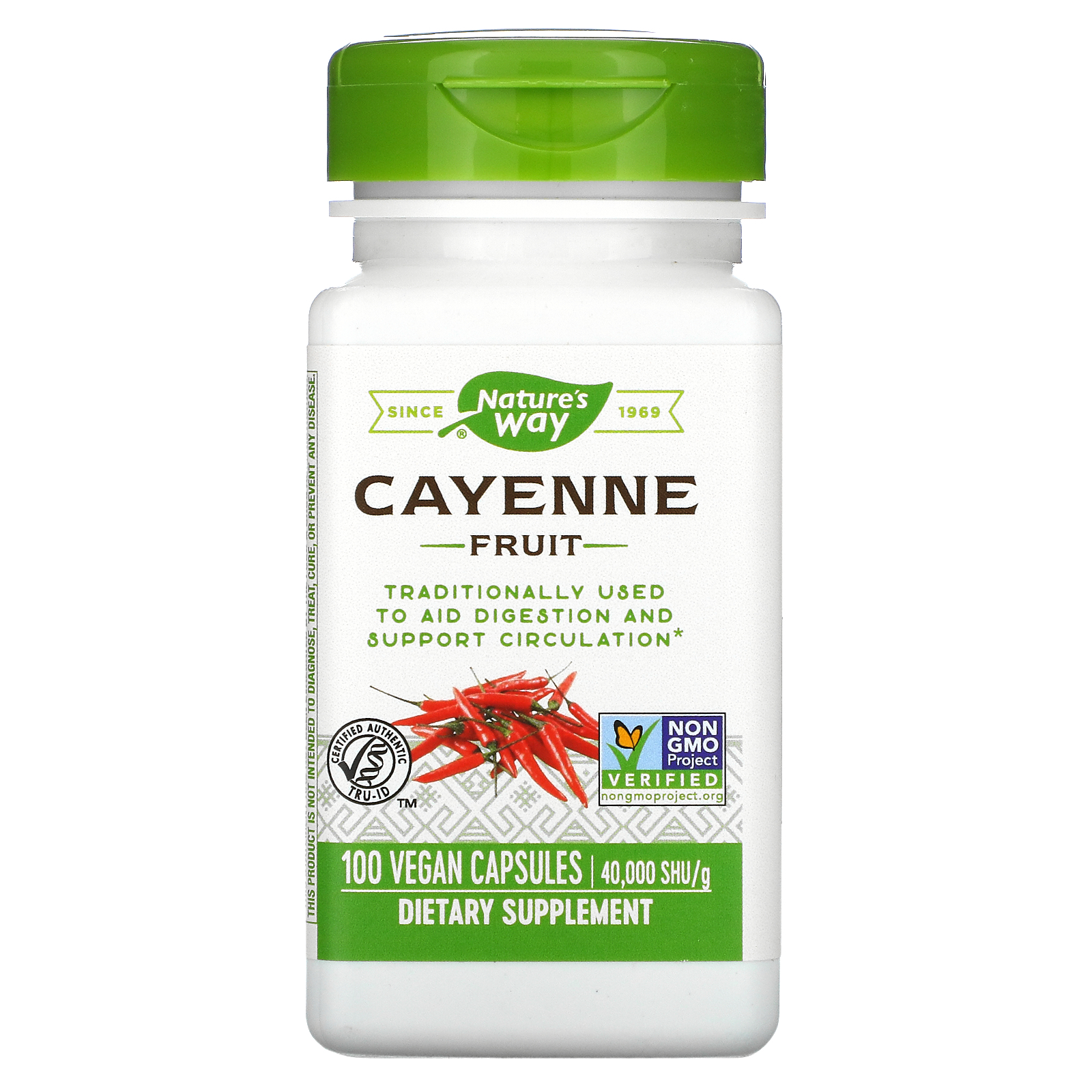 Nature's Way, Cayenne Fruit, 40,000 SHU/g, 100 Vegan Capsules