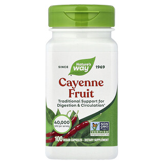 Nature's Way, Fructe Cayenne, 40.000 SHU, 100 capsule vegane