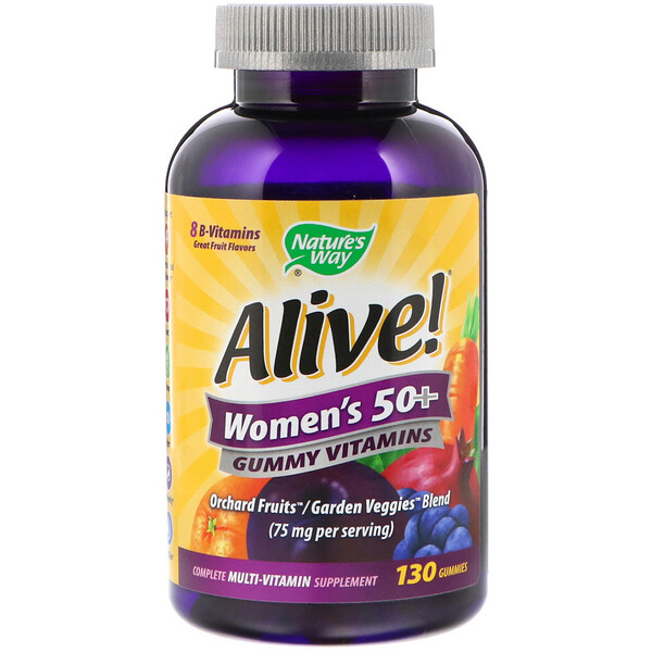 Nature's Way, Alive! Women's 50+ Vitamin-Fruchtgummis, tolle Fruchtaromen, 130 Fruchtgummis