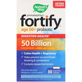Nature's Way, Primadophilus, Fortify, Age 50+ Probiotic, Extra Strength, 30 Vegetarian Capsules