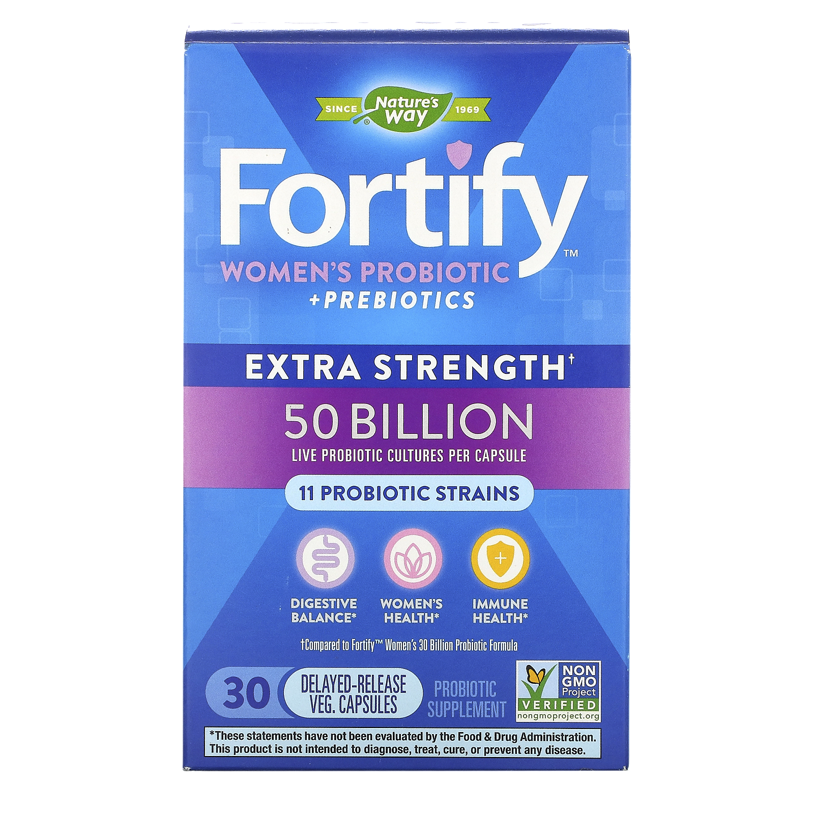 Natures Way Fortify Womens Probiotic Prebiotics Extra Strength