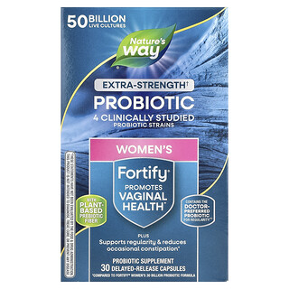 Nature's Way, Suplemento probiótico para mujeres Fortify®, 50.000 millones de UFC, 30 cápsulas de liberación retardada