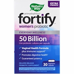 Купить Nature's Way, Primadophilus, укрепление, пробиотик для женщин, экстра сила, 30 капсул в растительной оболочке  на IHerb