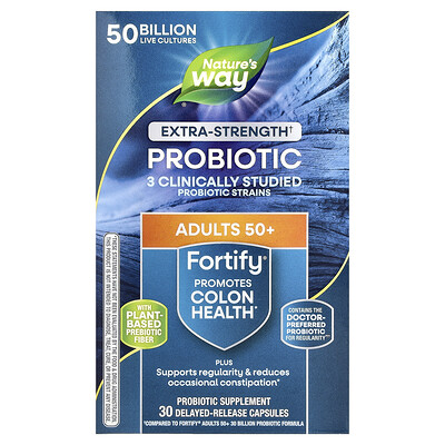 Nature's Way, Fortify®, Probióticos, Adultos mayores de 50 años, 50.000 millones, 30 cápsulas de liberación retardada