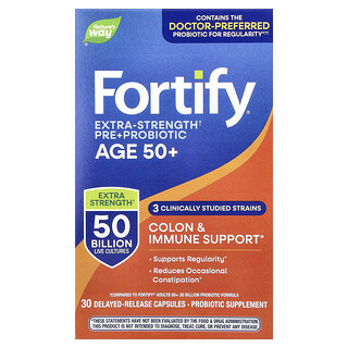 Nature's Way, Fortify®, Extra Sterkte Probiotisch, Volwassenen 50+, 50 Miljard, 30 Capsules met vertraagde afgifte
