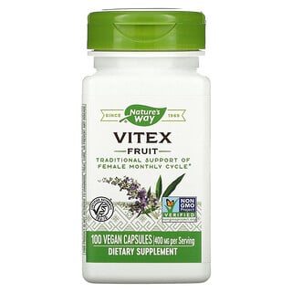 Nature's Way, Vitex Fruit, Mönchspfeffer-Frucht, 400 mg, 100 vegane Kapseln