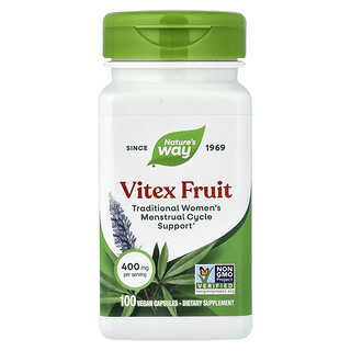 Nature's Way, Fruta de sauzgatillo, 400 mg, 100 cápsulas veganas