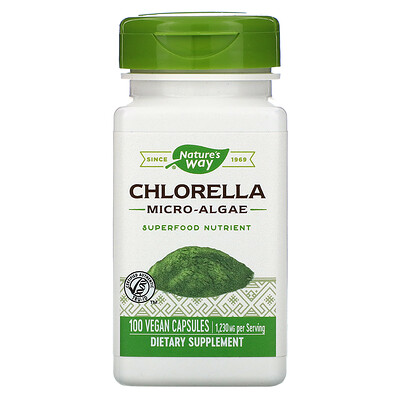Nature's Way Chlorella, Micro-Algae, 1,230 mg, 100 Vegan Capsules