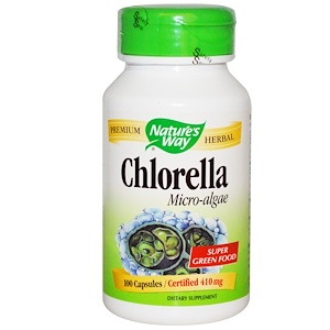 Nature's Way, Хлорелла, микроскопическая водоросль, 410 мг, 100 капсул