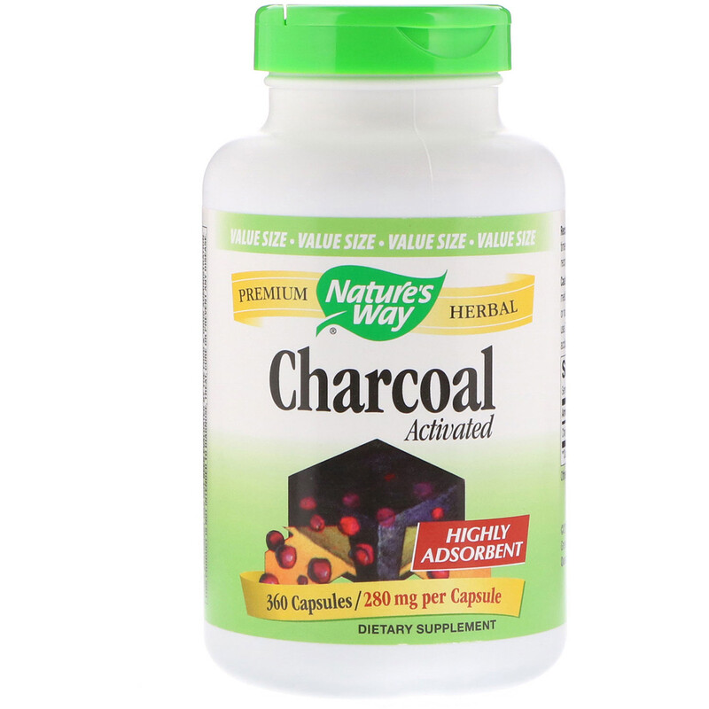 Nature's Way, Charcoal, Activated, 280 mg, 360 Capsules iHerb