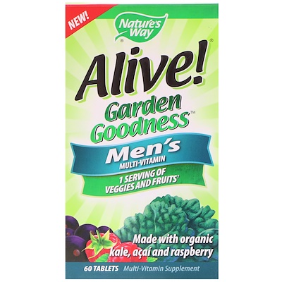 Nature's Way Alive! Garden Goodness, Men's Multivitamin, 60 Tablets