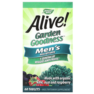 Nature's Way, Alive!, Garden Goodness, Multivitamines pour hommes, 60 comprimés