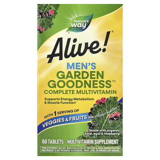 Nature's Way, Alive!® Garden Goodness™, Men's Complete Multivitamin, 60 Tablets