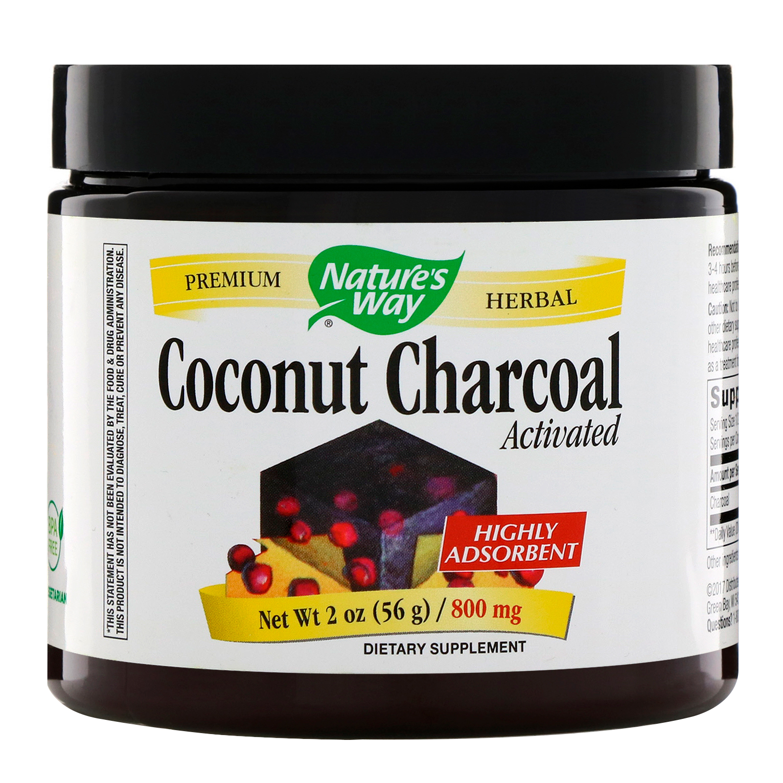 Nature's Way, Coconut Charcoal, Activated, 800 mg, 2 oz (56 g) - iHerb.com