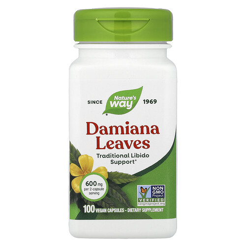 Nature's Way, Damiana Leaves, 100 Vegan Capsules (300 mg per Capsule)