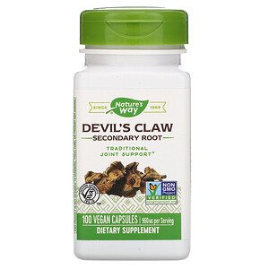 Натурес Вэй, Devil's Claw, Secondary Root, 960 mg, 100 Vegan Capsules отзывы