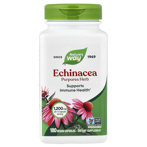 Nature's Way, Echinacea Purpurea Herb, 180 Vegan Capsules (400 mg per Capsule)