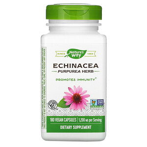 Отзывы о Натурес Вэй, Echinacea Purpurea Herb, 1,200 mg, 180 Vegan Capsules