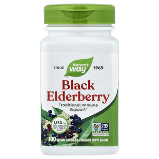 Nature's Way, Saúco negro, 100 cápsulas veganas (575 mg por cápsula)