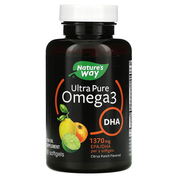 Nature's Way‏, Ultra Pure Omega3, DHA, Citrus Punch , 685 mg, 60 Softgels