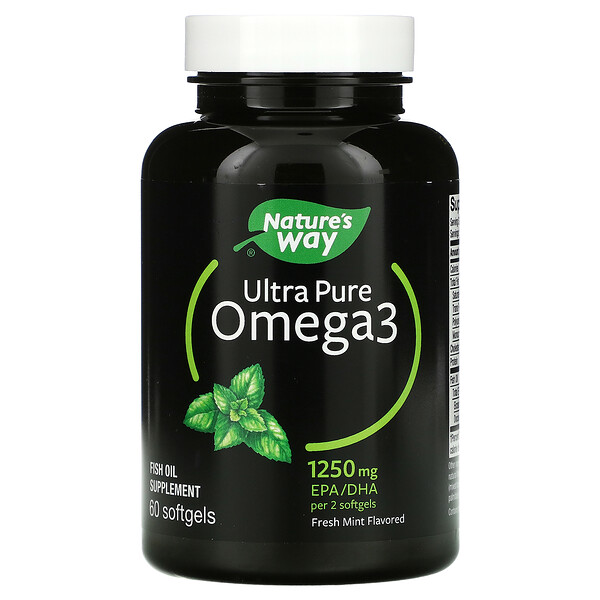 Nature's Way, Ultra Pure Omega3, Fresh Mint , 625 mg, 60 Softgels