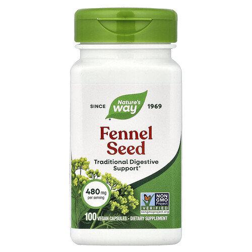 Nature's Way, Fennel Seed, 480 mg, 100 Vegan Capsules