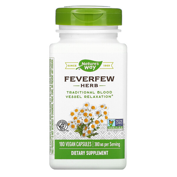 Feverfew Herb, 380 mg, 180 Vegan Capsules