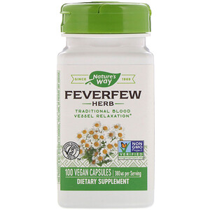 Отзывы о Натурес Вэй, Feverfew Herb, 380 mg, 100 Vegan Capsules
