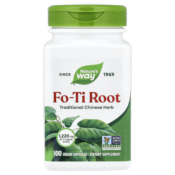 Nature's Way Fo-Ti Root, 100 Vegan Capsules (610 mg per Capsule)