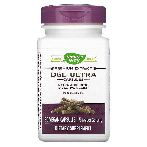 DGL Ultra, глицирризинат солодки, 75 мг, 90 веганских капсул