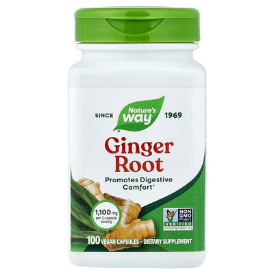 Nature's Way , Ginger Root, 100 Vegan Capsules (550 Mg Per Capsule)