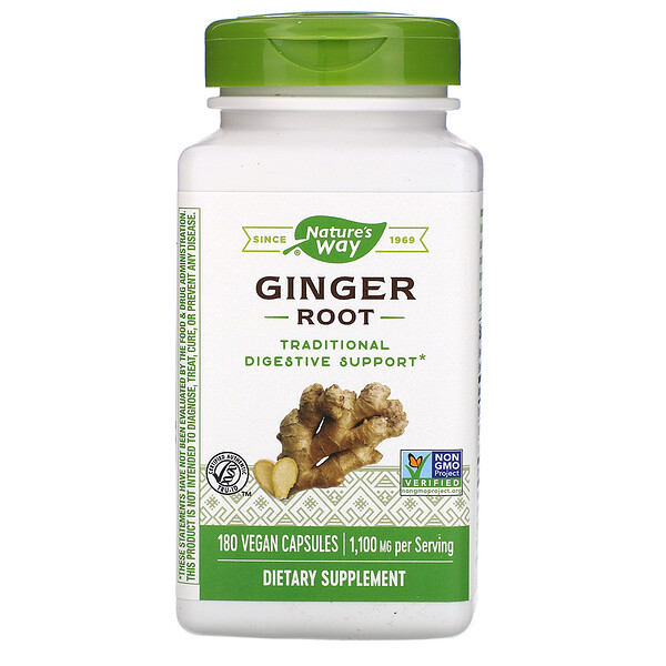 Nature's Way, Ginger Root, 1,100 mg, 180 Vegan Capsules iHerb
