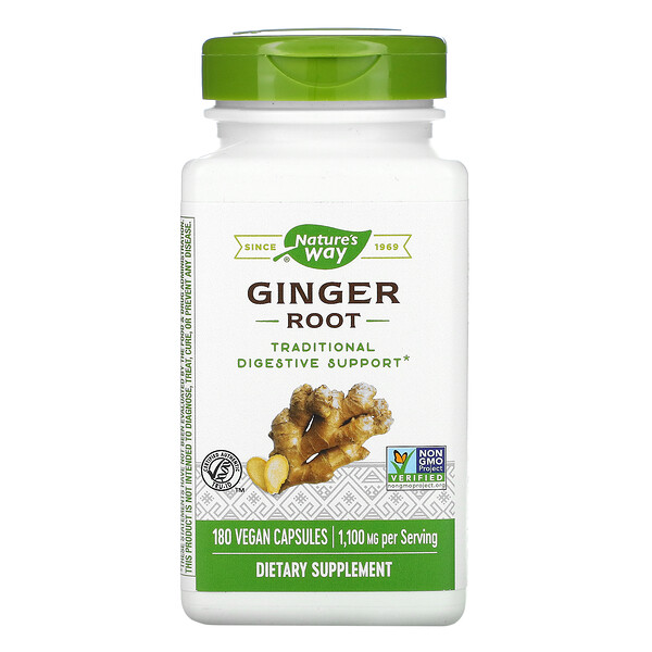 Nature's Way, ショウガ根、550 mg、ビーガンカプセル180粒