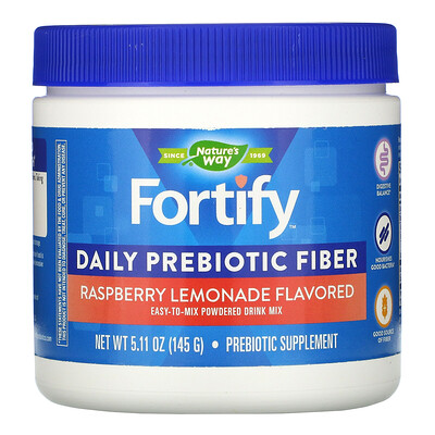 Nature's Way Fortify Daily Prebiotic Powder, Raspberry Lemonade Flavor, 5.11 oz (145 g)