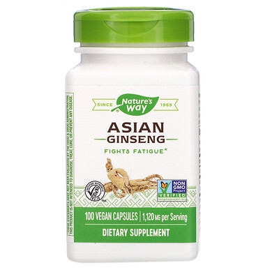 

Asian Ginseng, 1,120 mg, 100 Vegan Capsules
