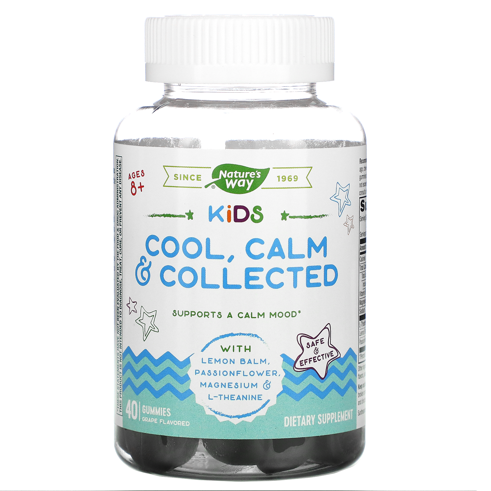 Nature's Way, Kids, Cool, Calm & Collected, Ages 8 +, Grape , 40 Gummies -  iHerb